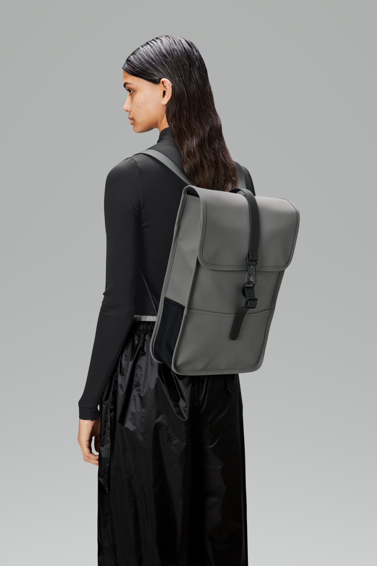 Rains Backpack Mini W3, Grey - Saffiano